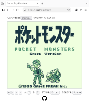 Game Boy emulator screenshot